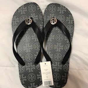 Tory Burch black flip flops size 8